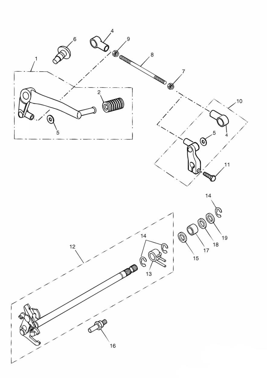 Gear Change Mechanism exploded diagram