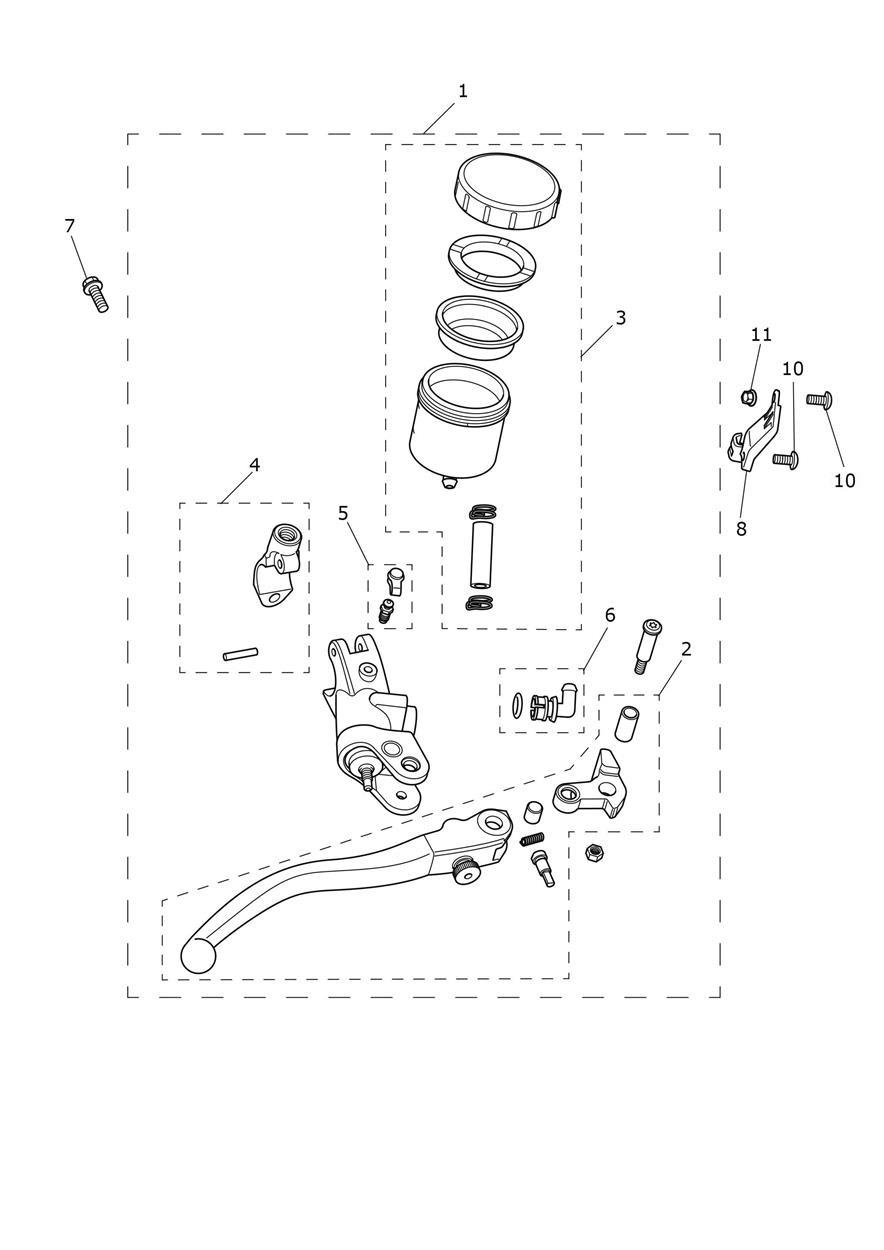 Front Brake Master Cylinder exploded diagram
