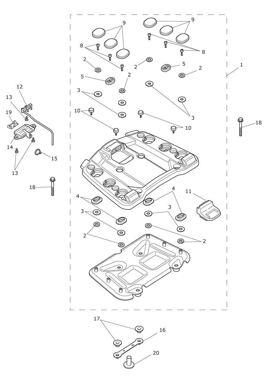 Sliding Carriage exploded diagram