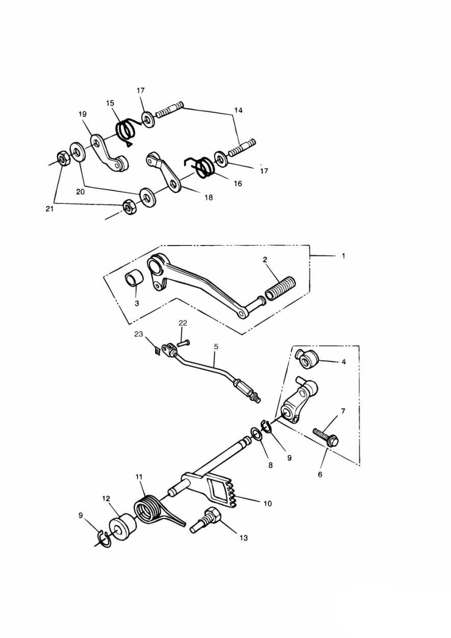 Gear Change Pedal exploded diagram