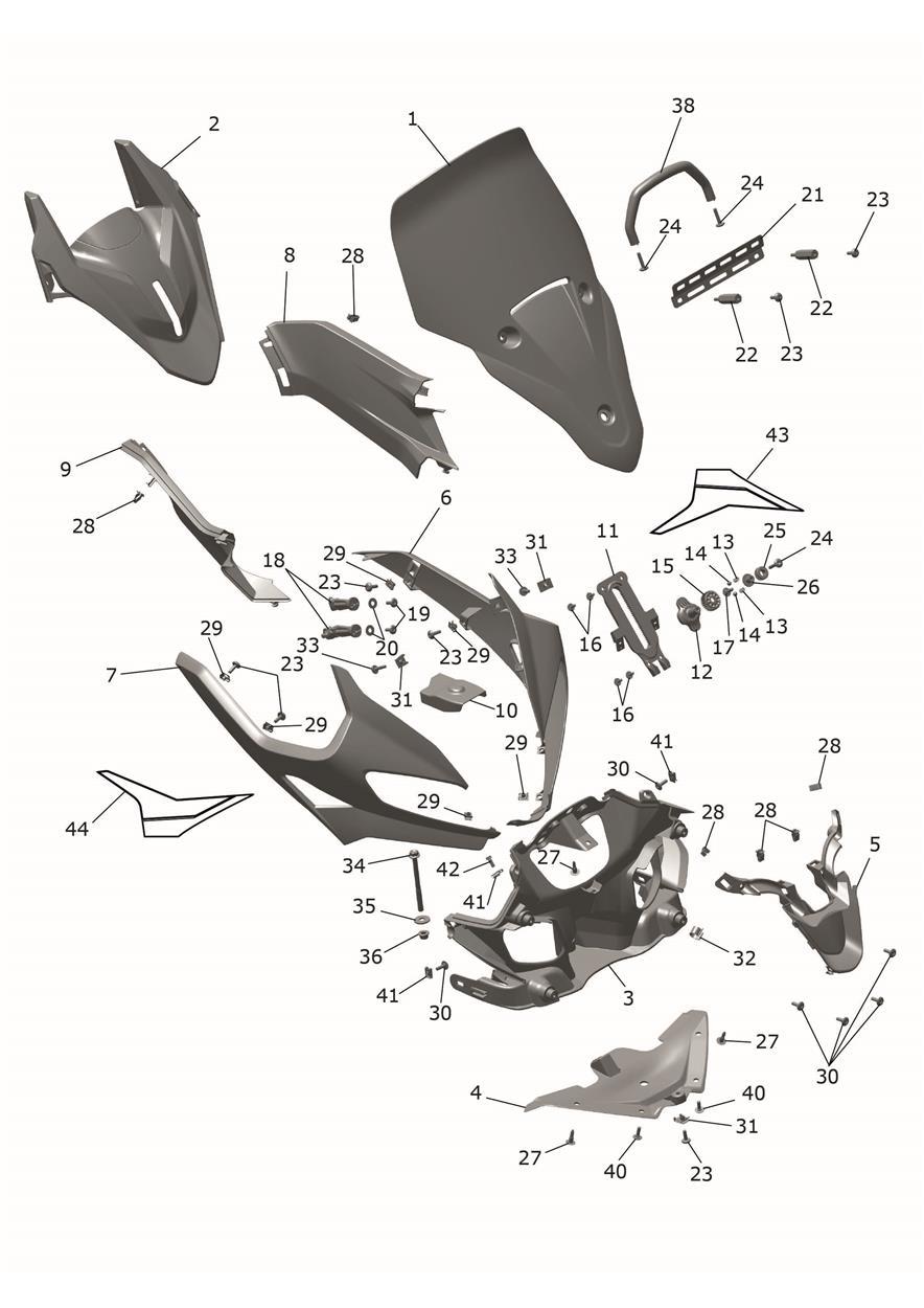 Cockpit exploded diagram