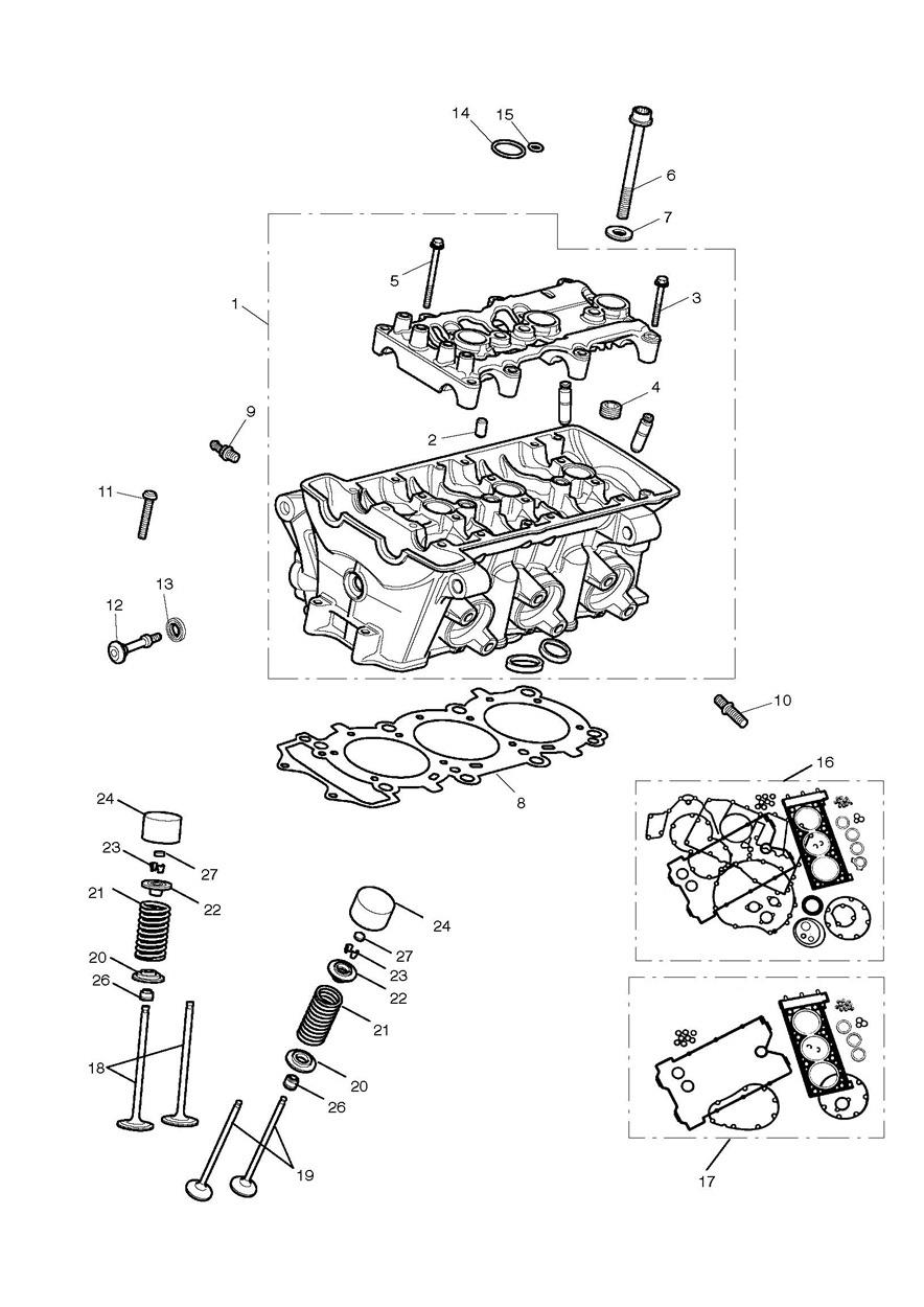 Cylinder Head & Valves exploded diagram