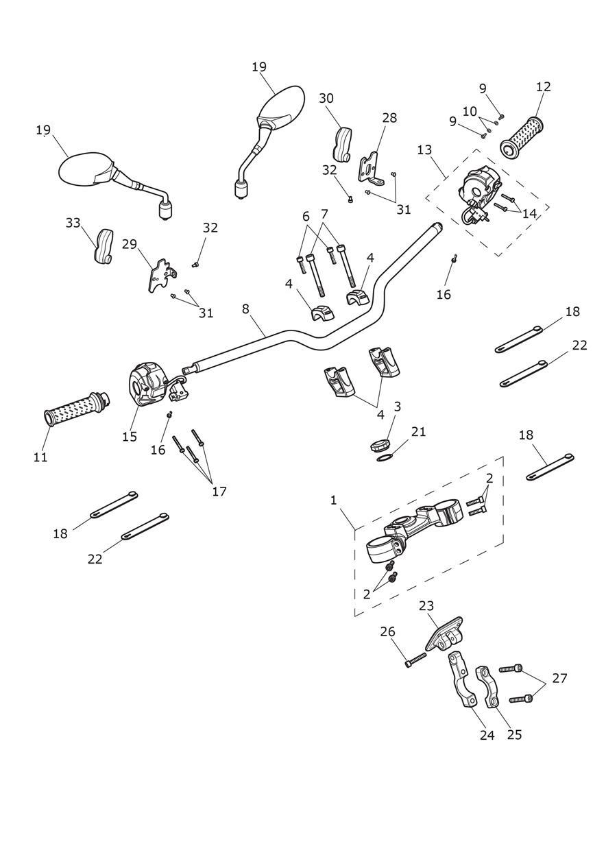 Handlebars & Switches exploded diagram