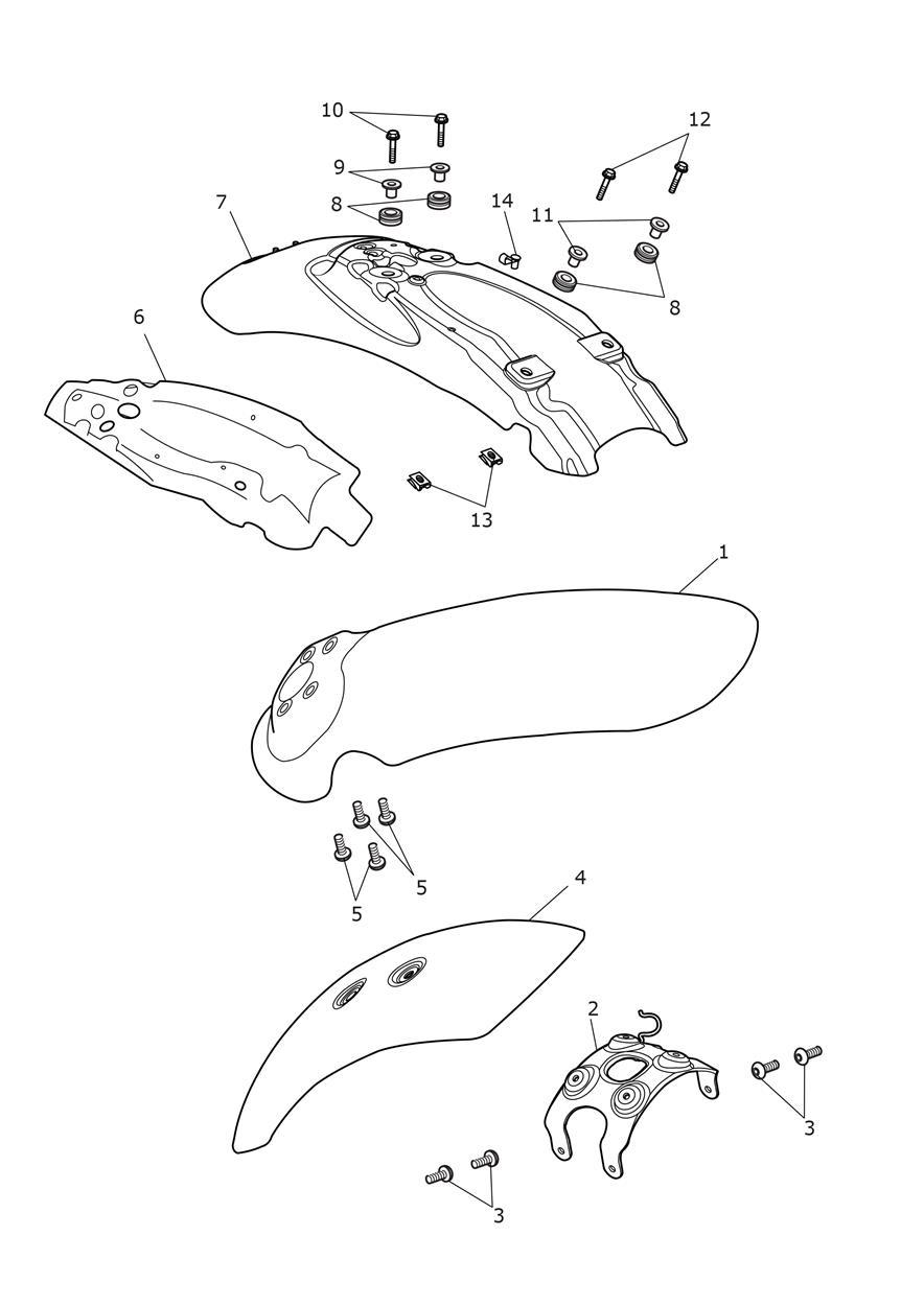 Mudguards - Sandstorm Edition exploded diagram