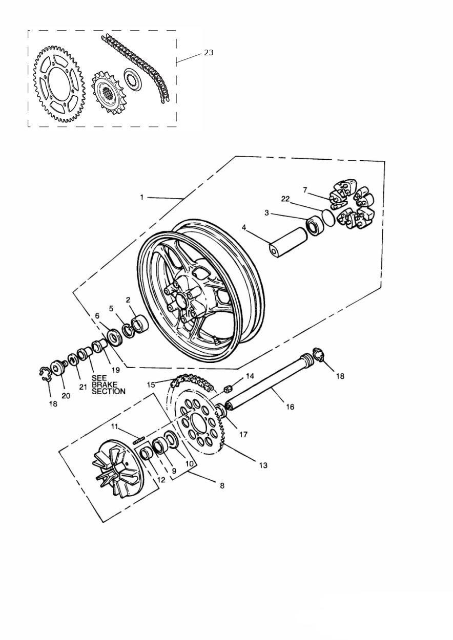 Rear Wheel/Final Drive exploded diagram