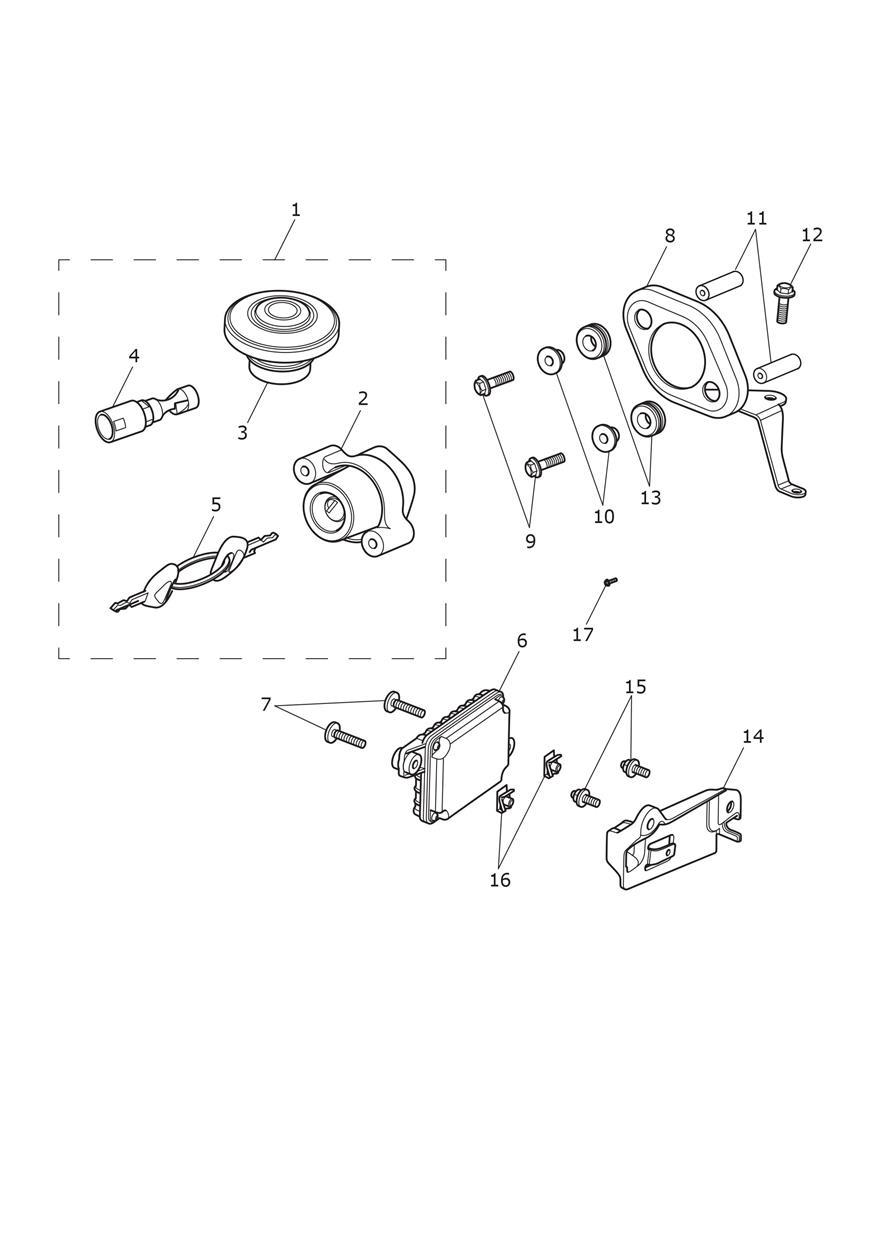 Ignition Switch & Lockset exploded diagram