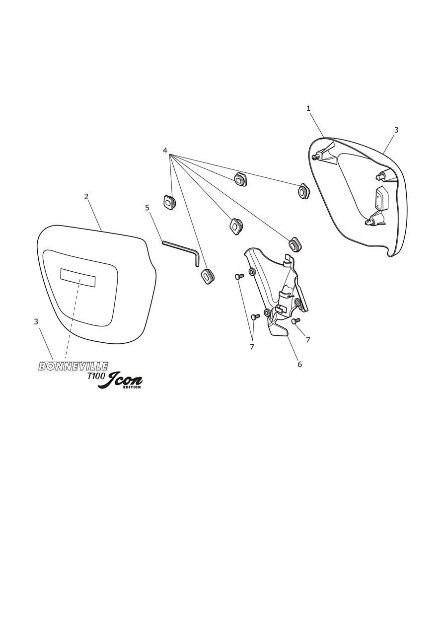 Side Fairing Panels - Icon Edition exploded diagram