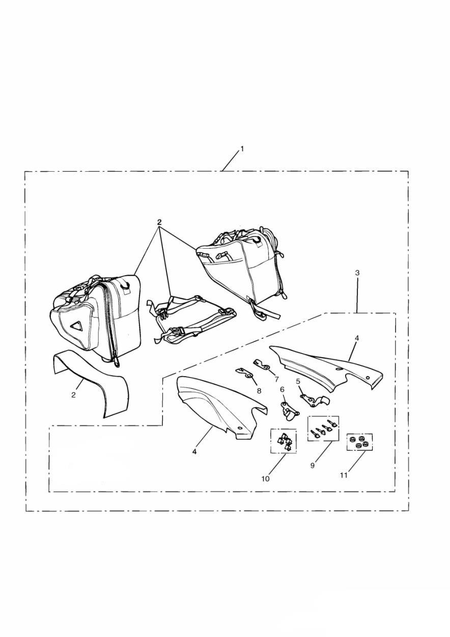 Throwover Pannier Kit exploded diagram