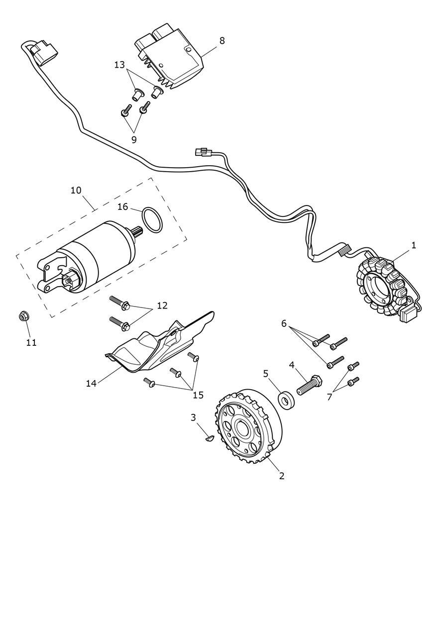 Starter & Alternator exploded diagram