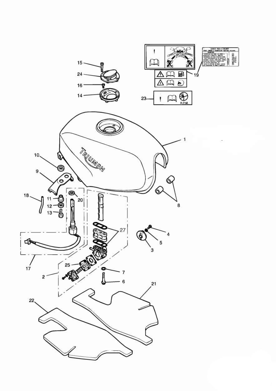 Fuel Tank and Fittings exploded diagram