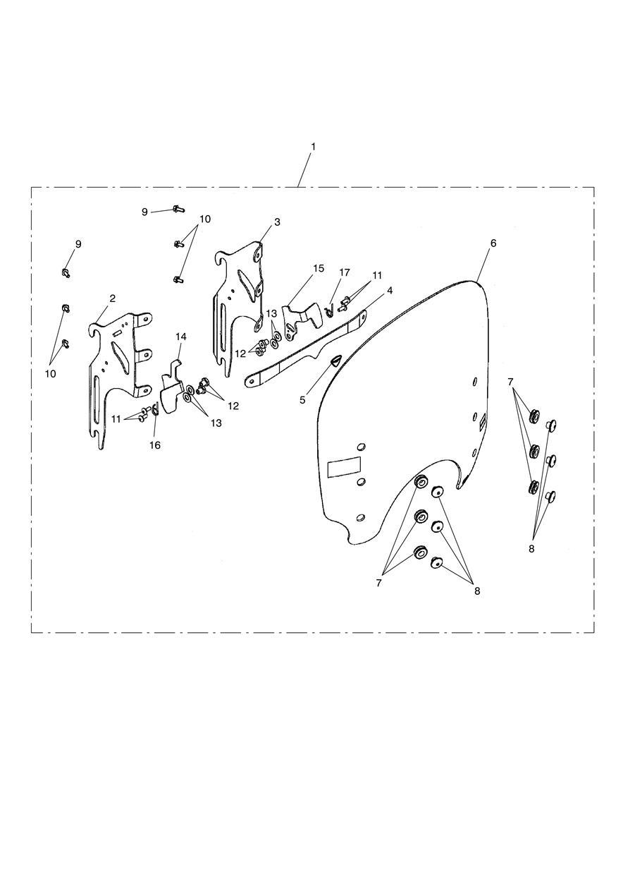 QR Roadster Screen exploded diagram