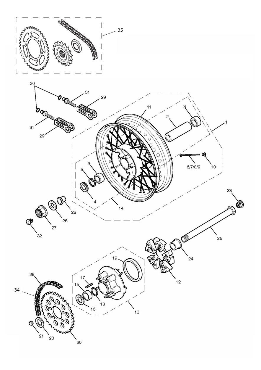 Rear Wheel & Final Drive exploded diagram