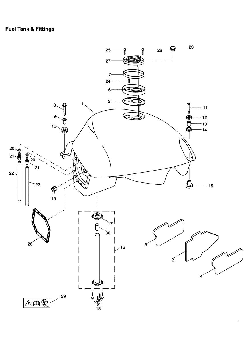 Fuel Tank and Fittings exploded diagram