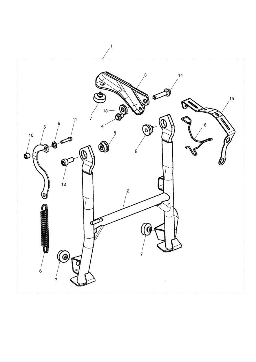 Centrestand Kit, Evap exploded diagram