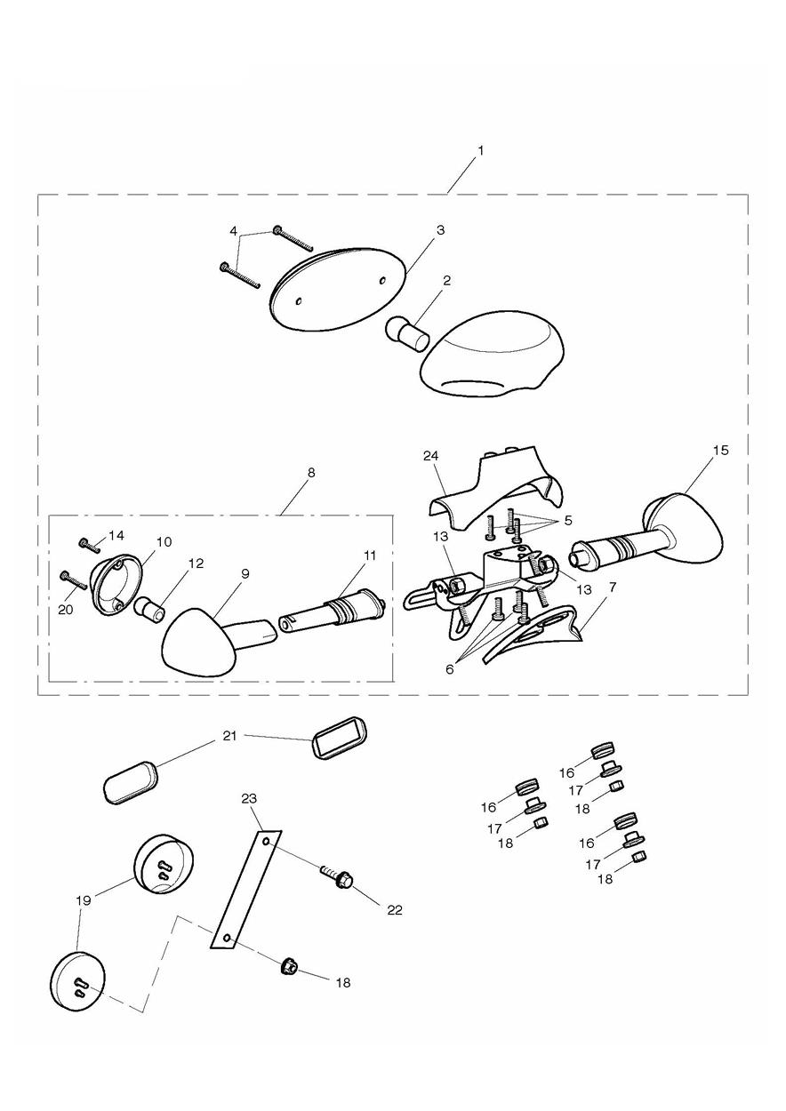 Rear Light & Rear Indicators exploded diagram