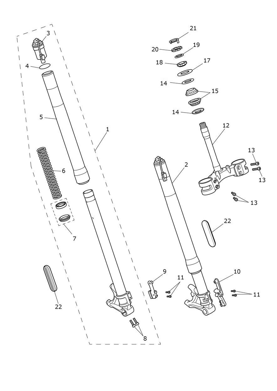 Front Forks exploded diagram