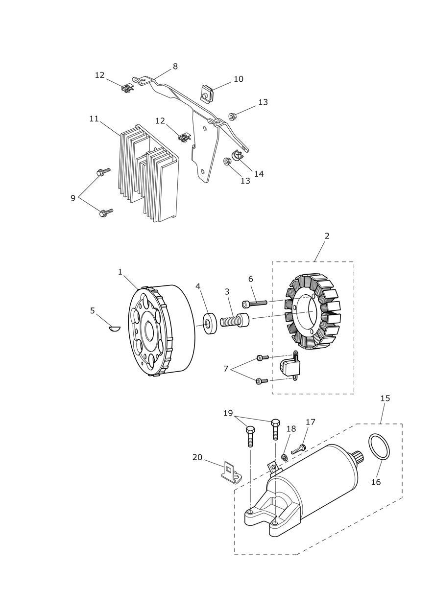 Starter & Alternator exploded diagram