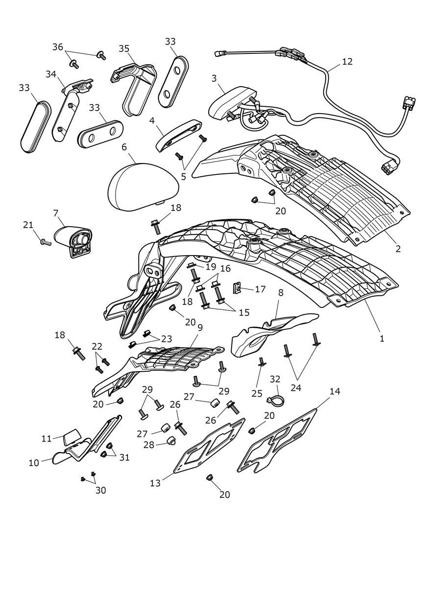 Rear Light exploded diagram