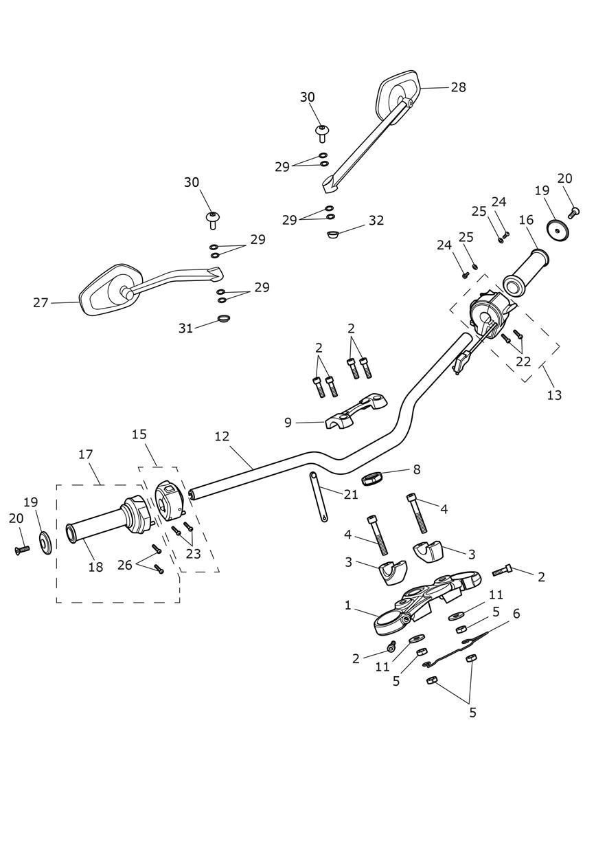 Handlebars & Switches exploded diagram