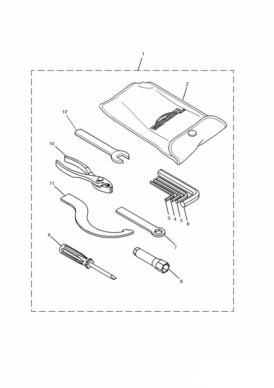 Tool Kit Single sided swingarm exploded diagram