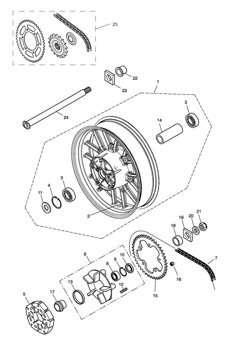 Rear Wheel & Final Drive exploded diagram