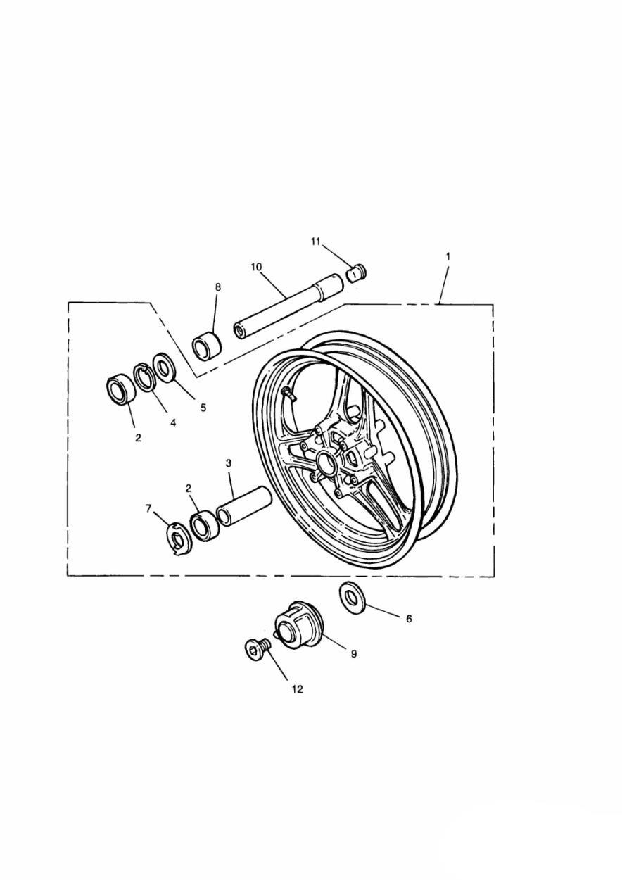Front Wheel 750cc Model exploded diagram