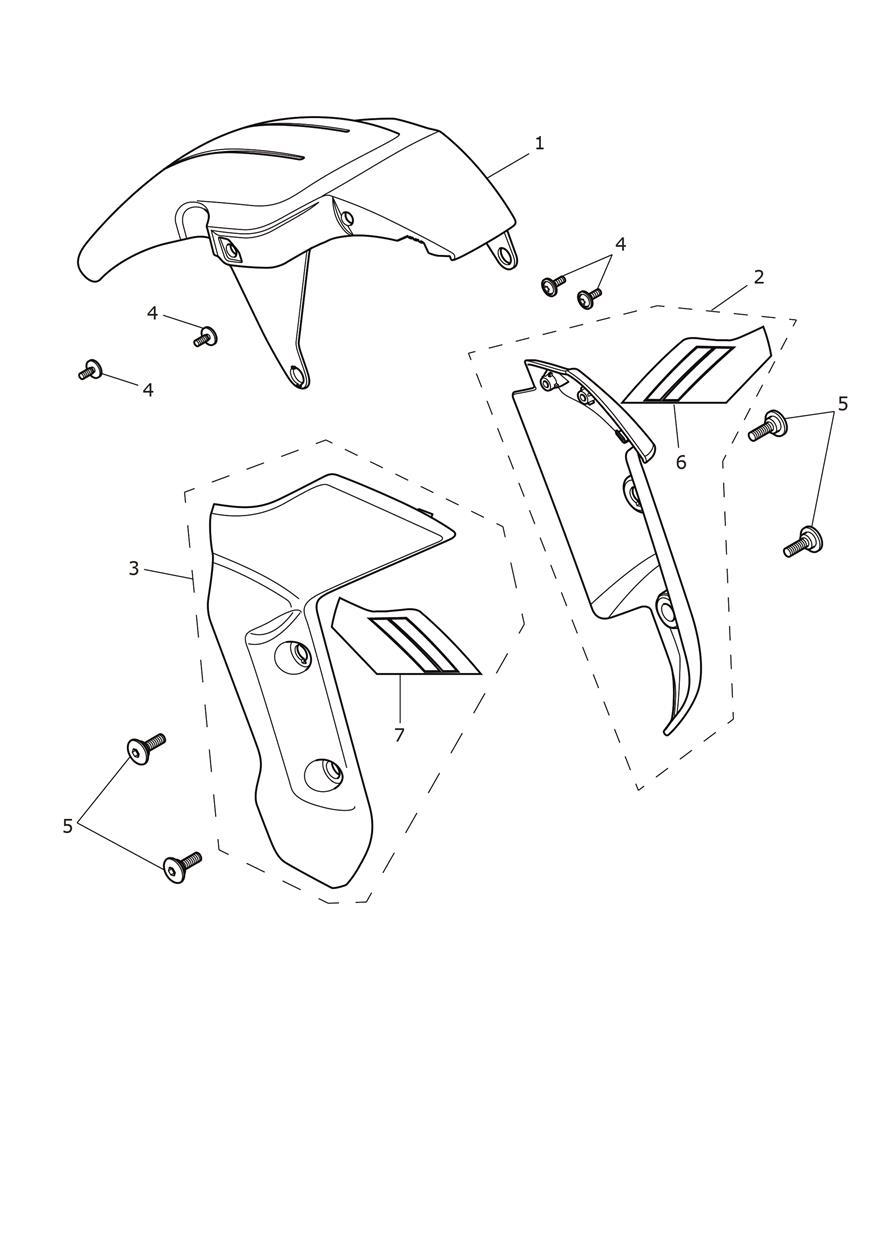 Front Mudguard - Triple Tribute Only exploded diagram