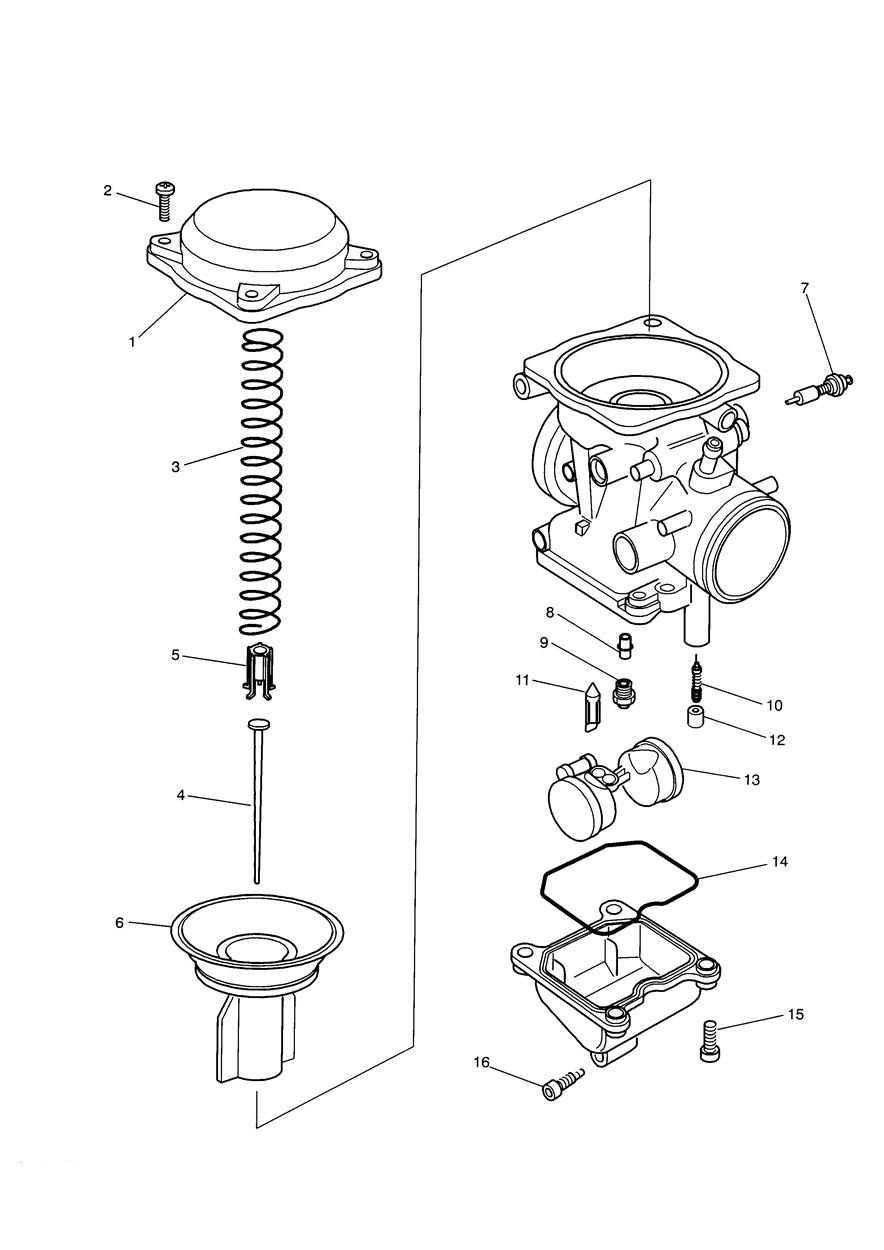 Carburettor Parts 3 Cyl (Carb Assy T1240650) exploded diagram