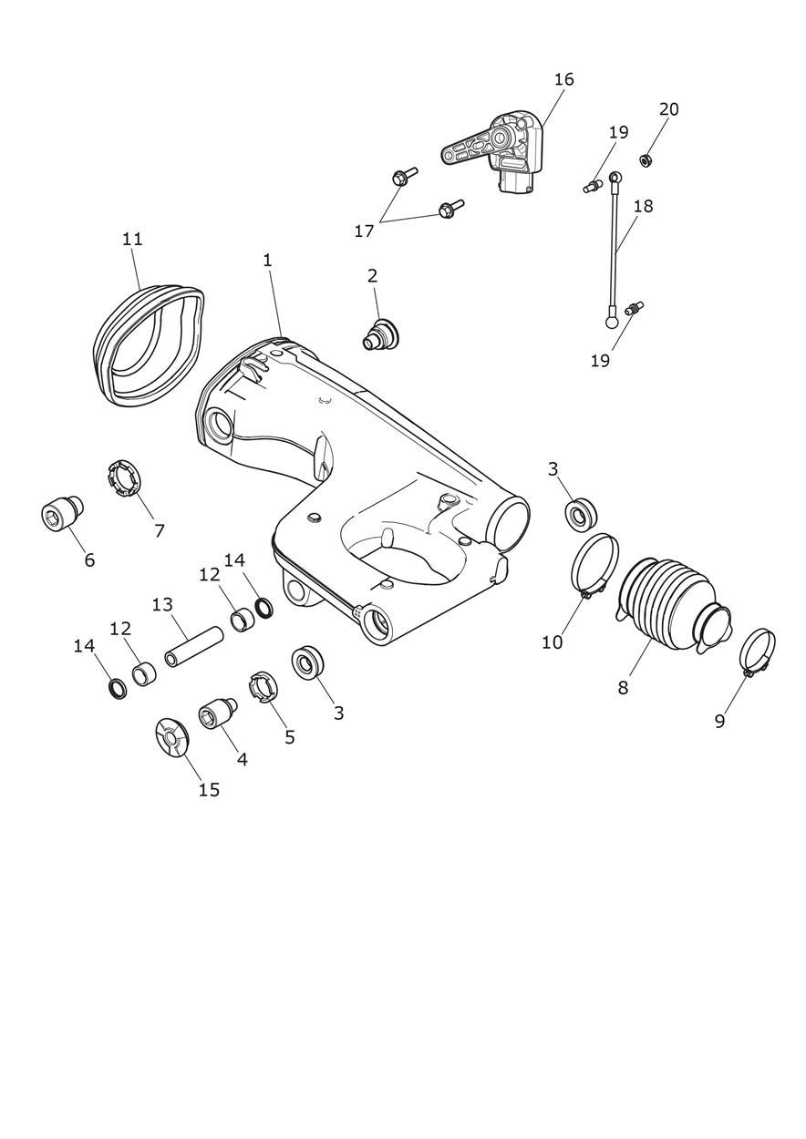 Rear Swingarm exploded diagram
