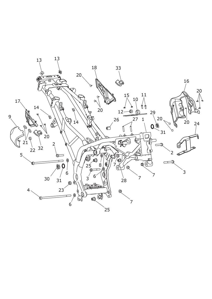 Main Frame & Fittings exploded diagram