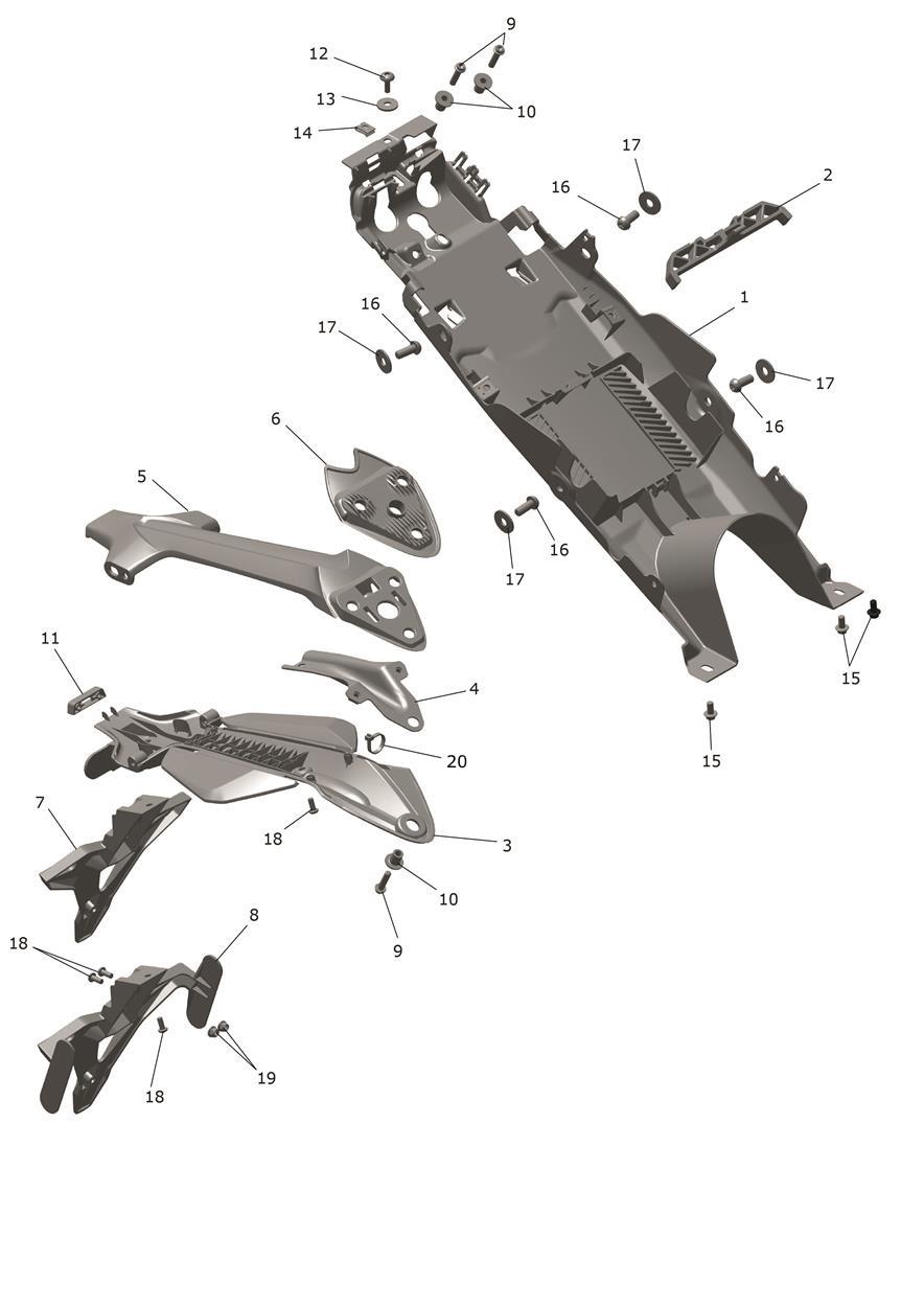 Rear Mudguard exploded diagram