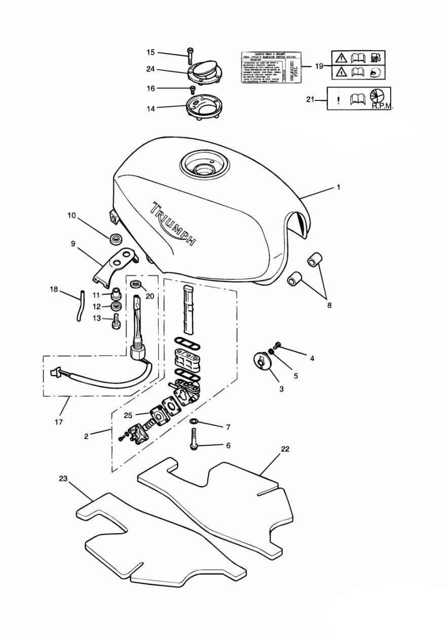 Fuel Tank and Fittings exploded diagram