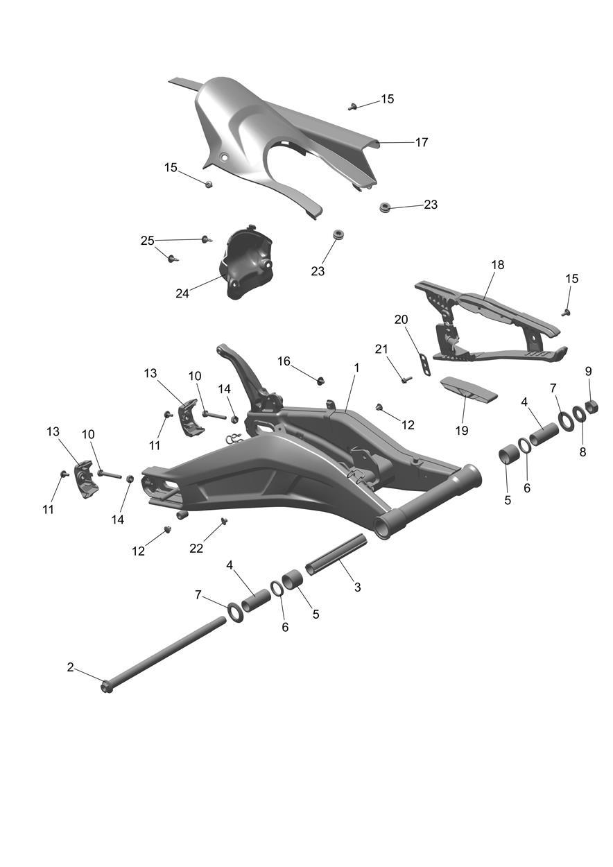 Swingarm Assembly exploded diagram