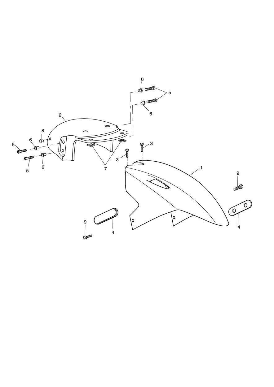 Front Mudguard exploded diagram