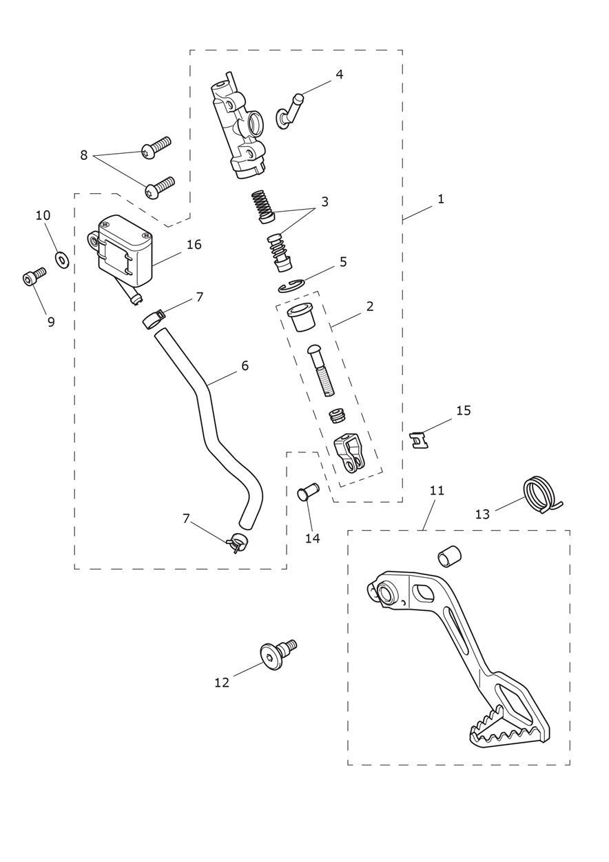 Rear Brake M/Cylinder Assy exploded diagram