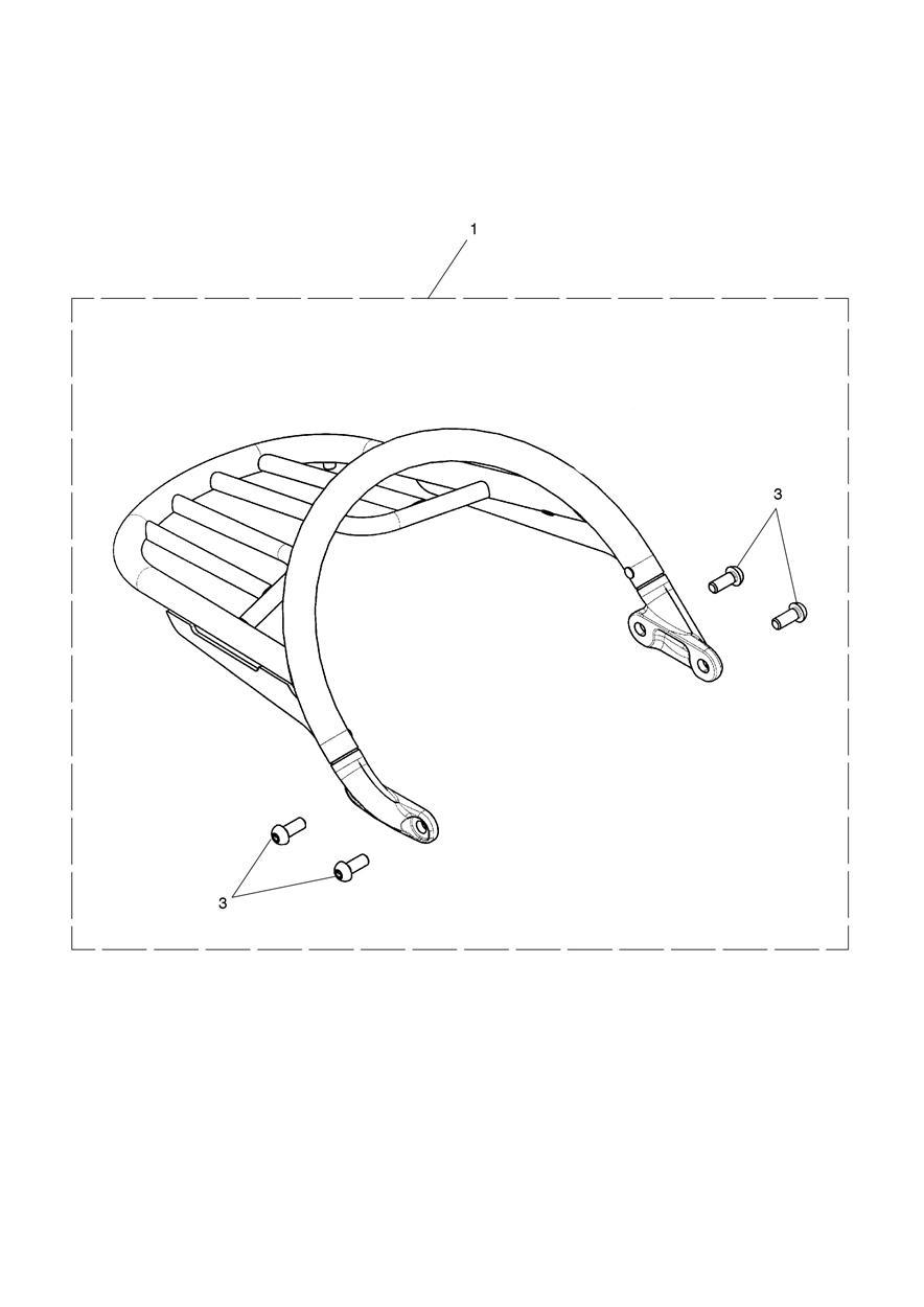 Grab Rail & Rack Kit, Chrome exploded diagram