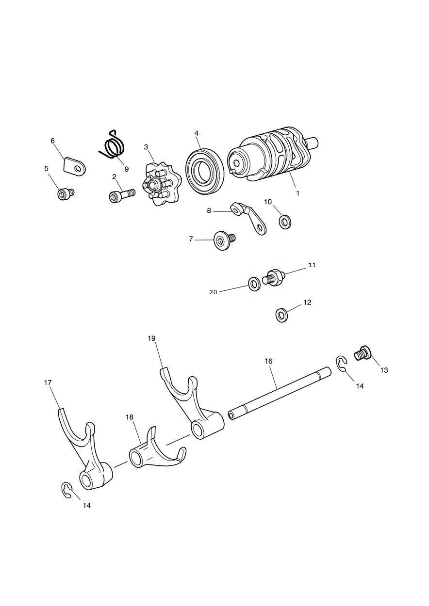 Gear Selector Drum exploded diagram