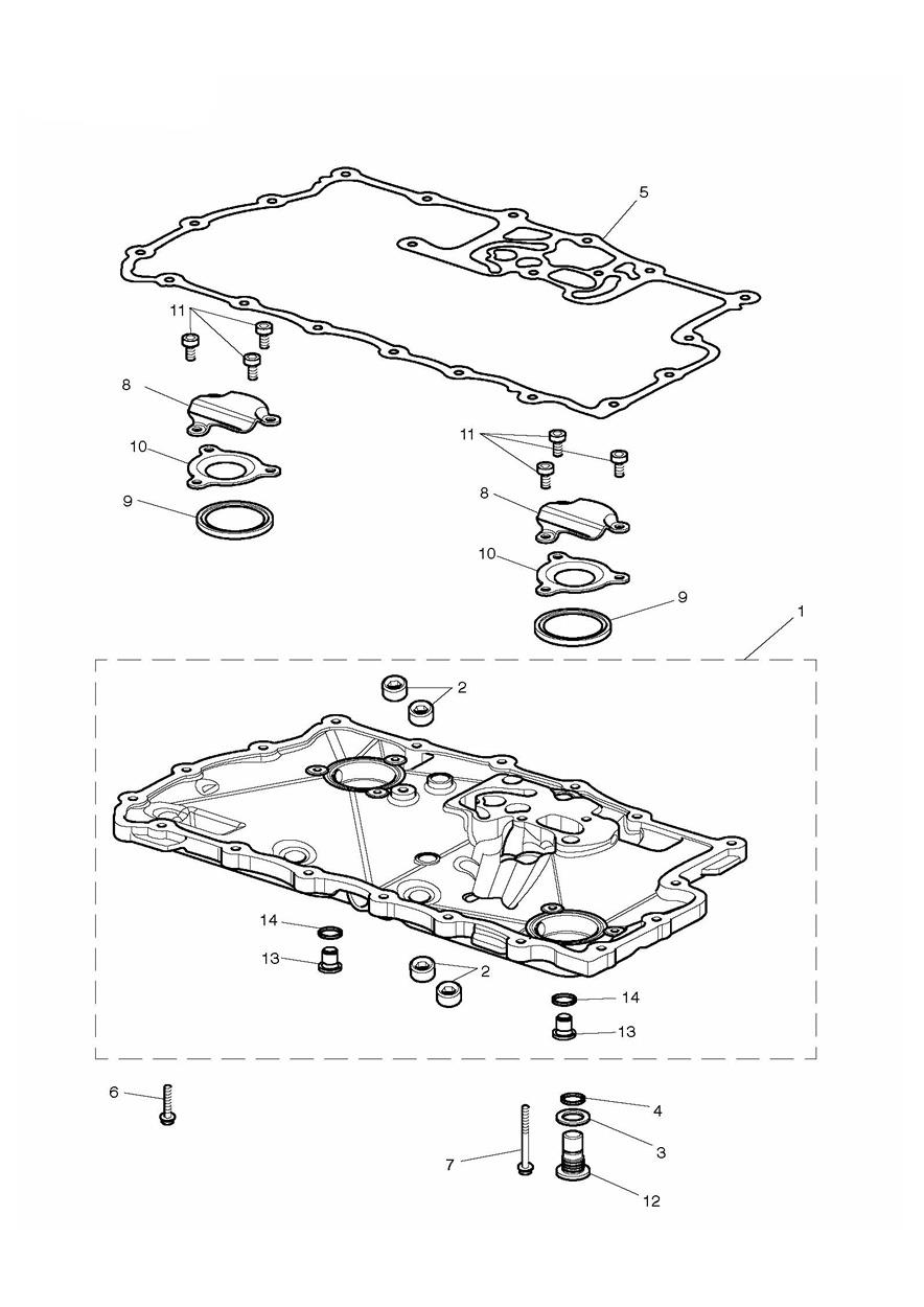 Sump & Fittings exploded diagram