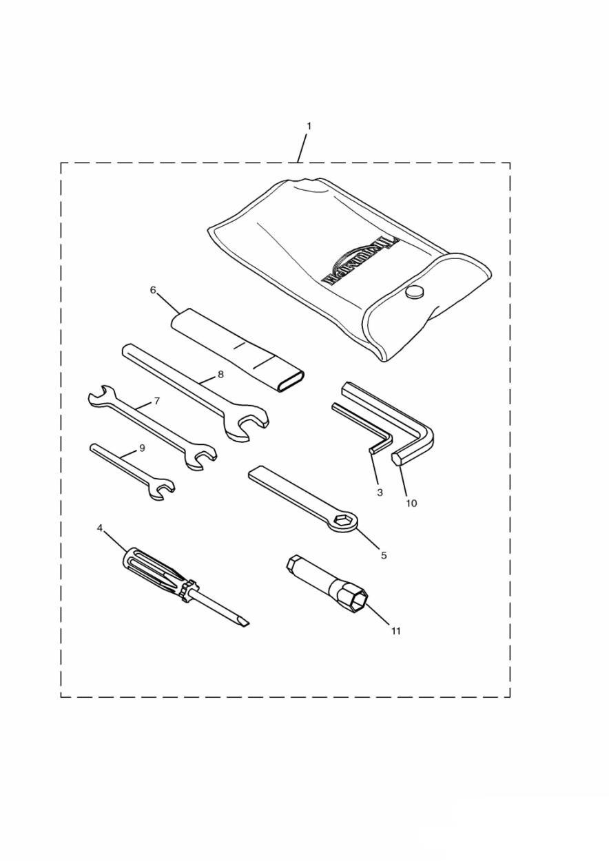 Tool Kit Double sided swingarm exploded diagram
