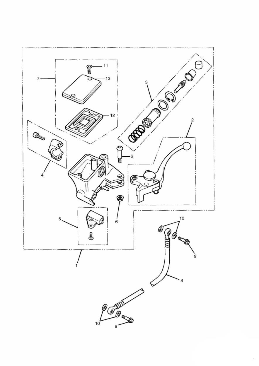 Clutch Master Cylinder exploded diagram
