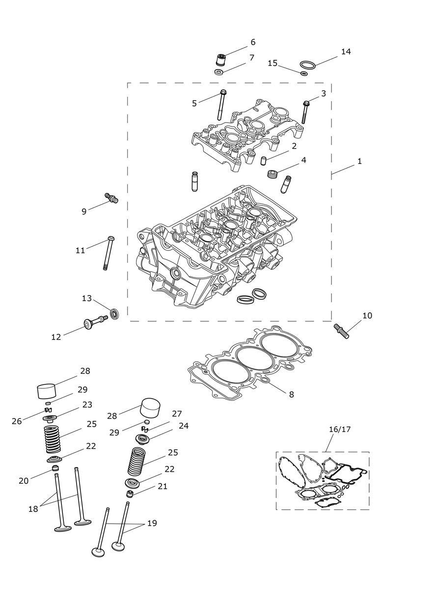 Cylinder Head & Valves exploded diagram