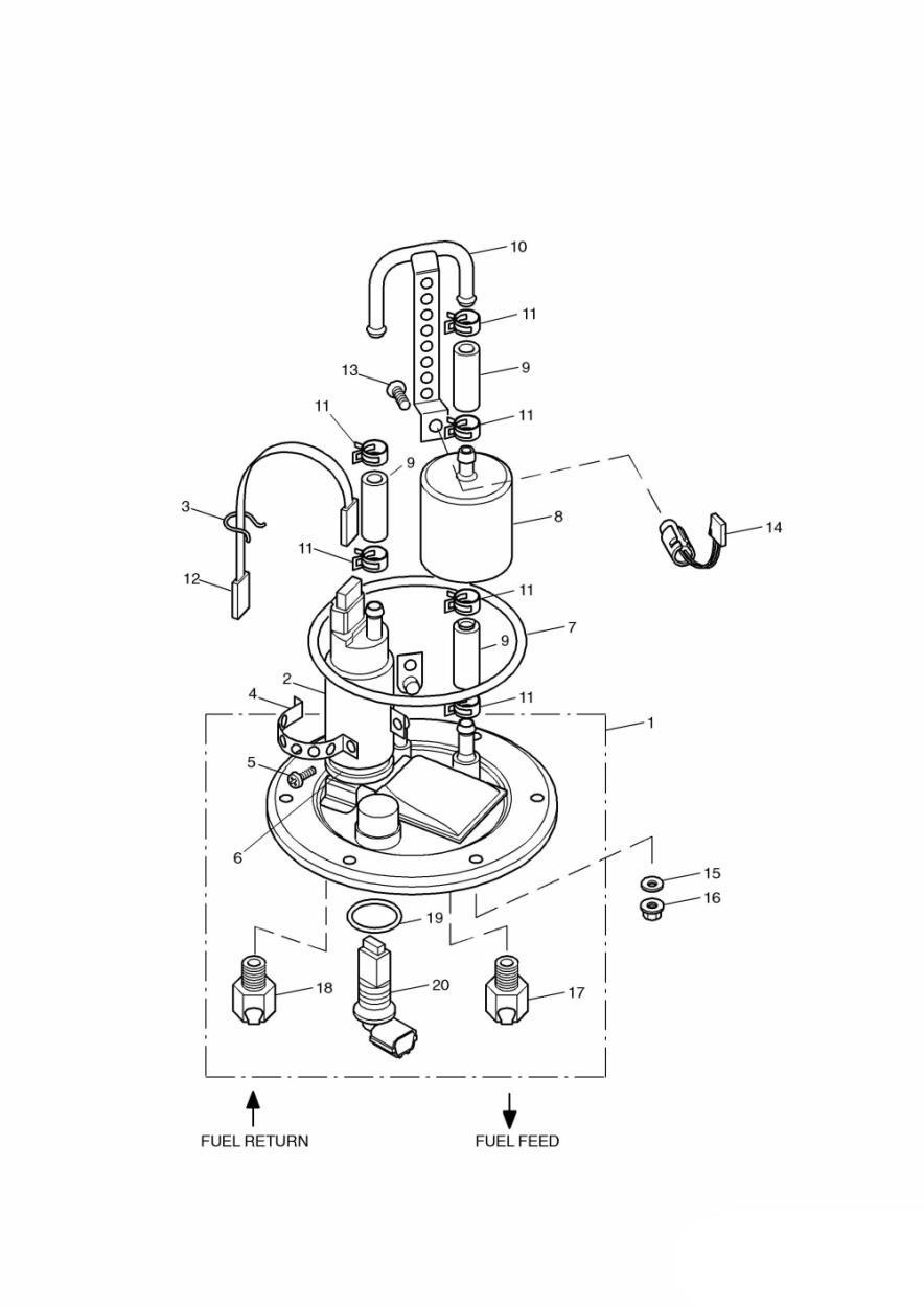 Fuel Pump and Filter exploded diagram