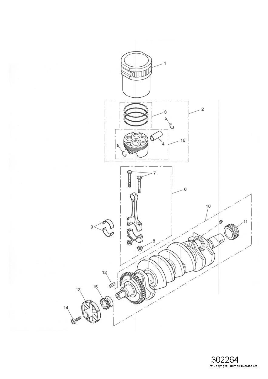 Crankshaft/Conn Rods/Pistons and Liners exploded diagram