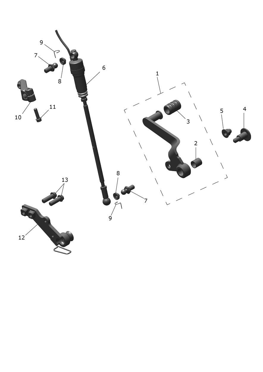 Gearchange Mechanism exploded diagram
