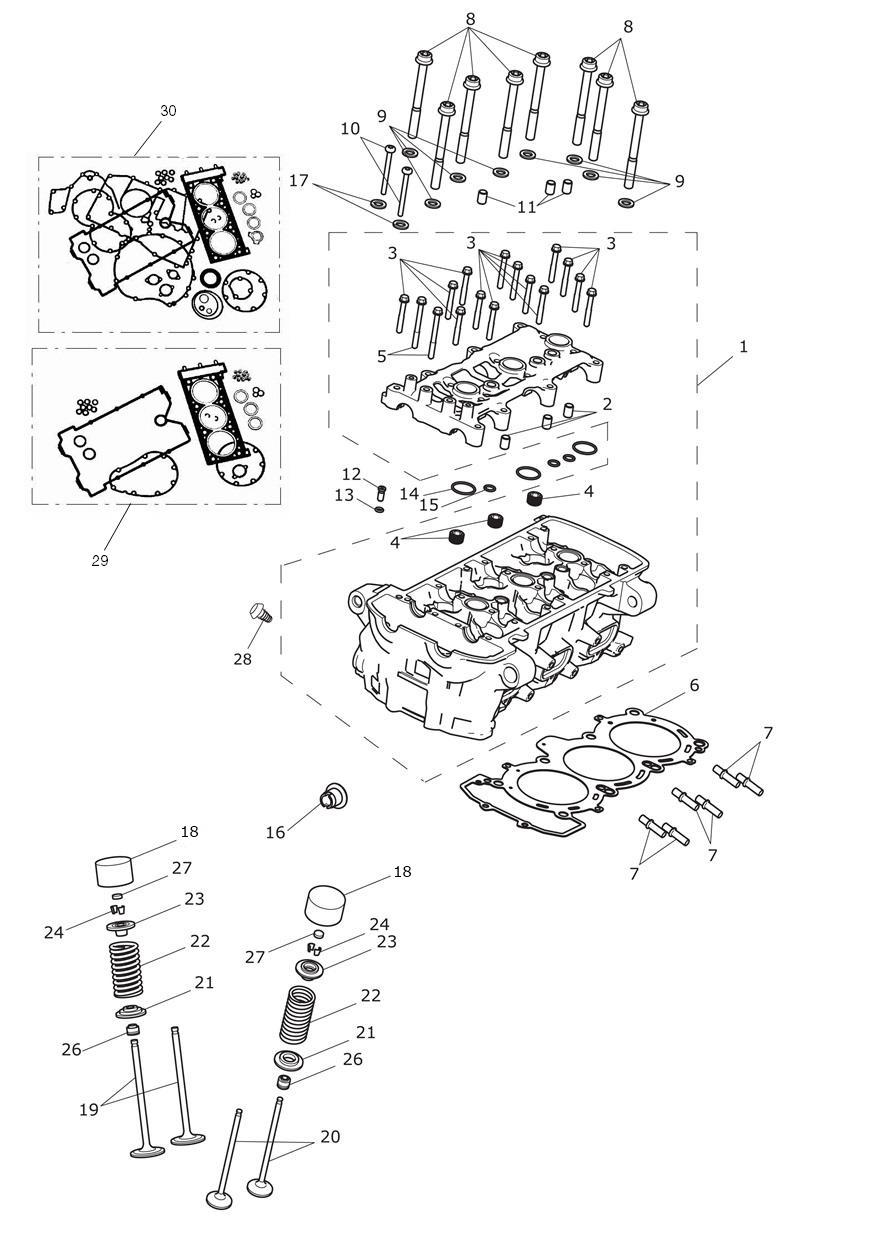 Cylinder Head & Valves exploded diagram