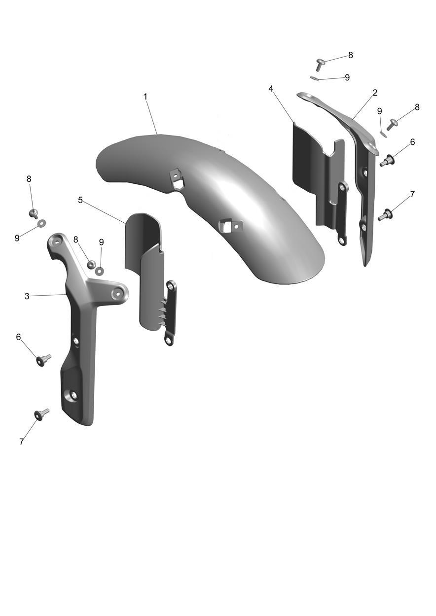 Front Mudguard exploded diagram