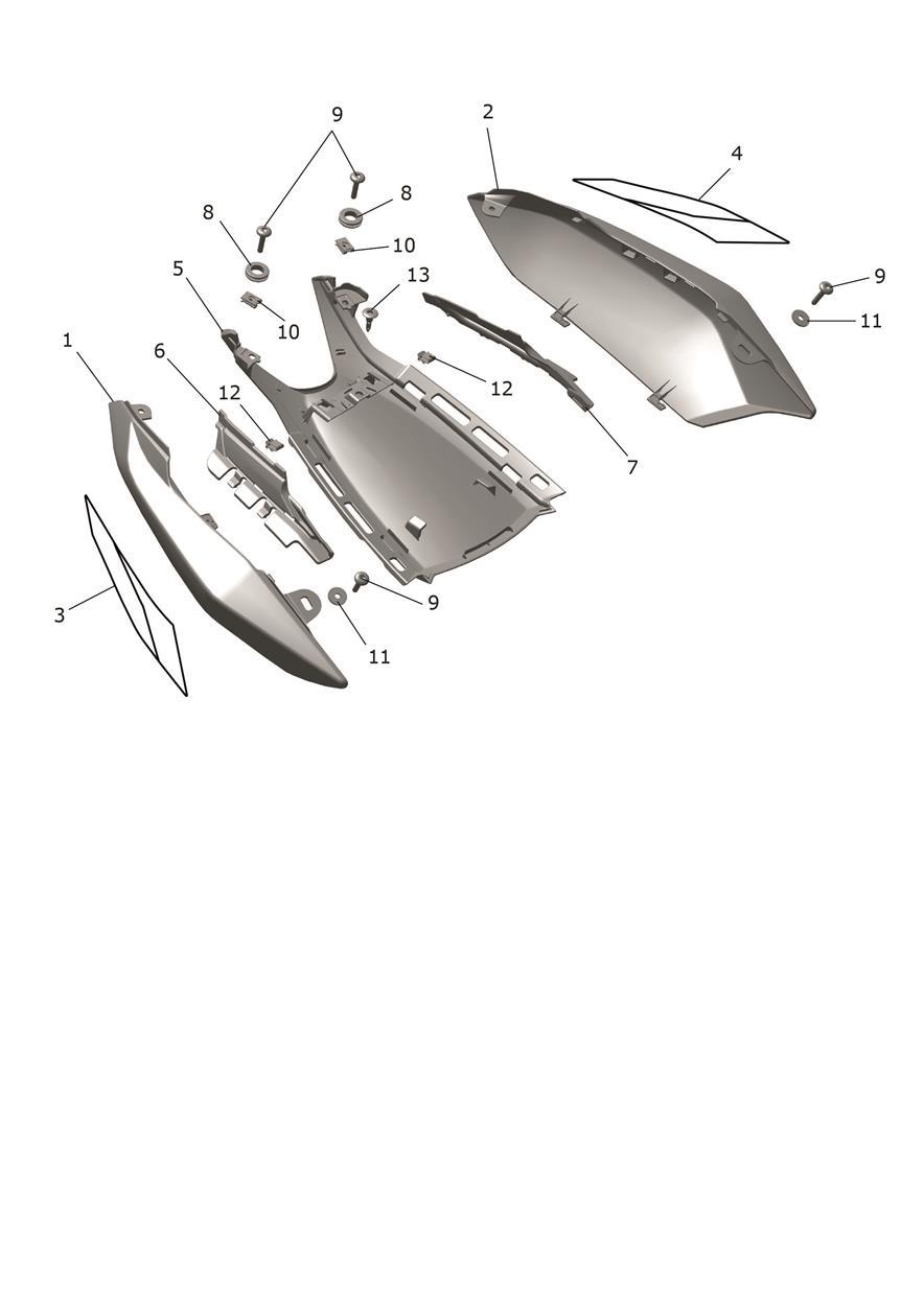Rear Bodywork exploded diagram