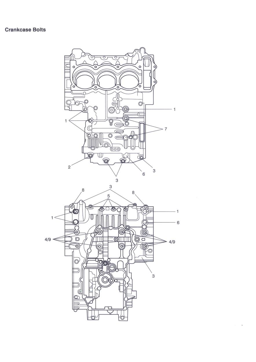 Crankcase Bolts exploded diagram