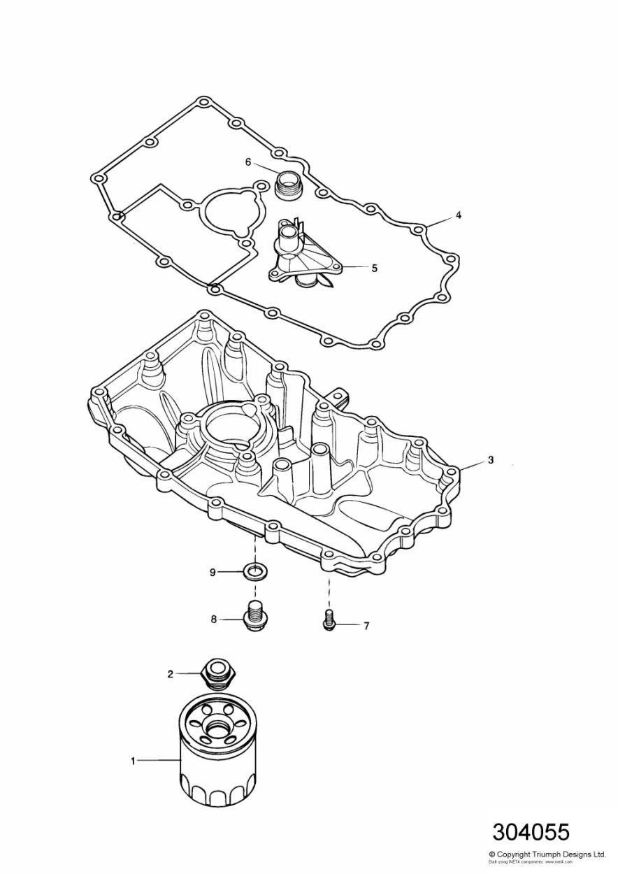 Sump & Fittings exploded diagram