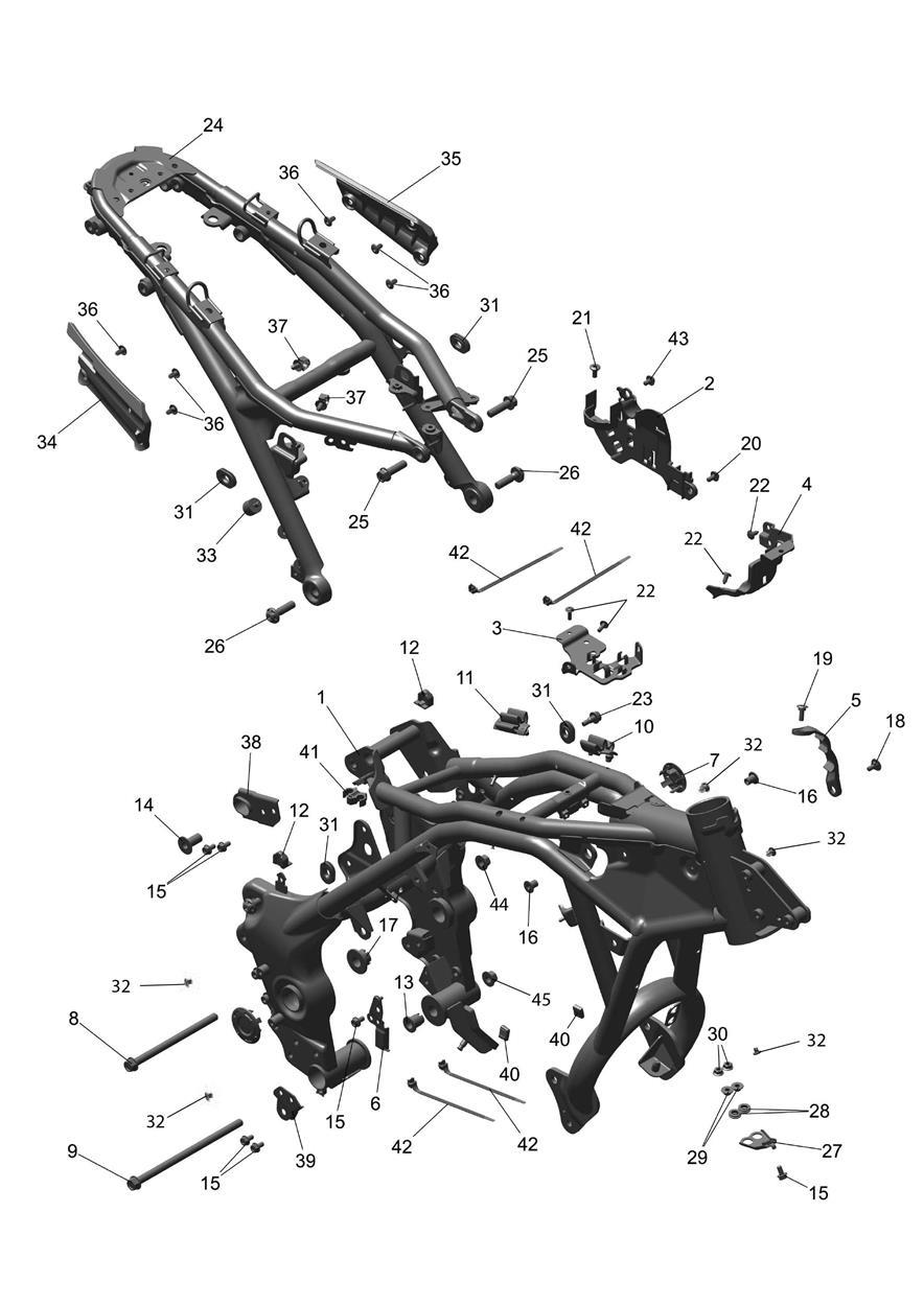 Frame & Rear Subframe exploded diagram